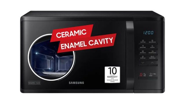 SAMSUNG 23 L Auto Cook Programs, Child Safety Lock, Memory Feature, Deodorization Solo Microwave Oven (MS23A3513AK, BLACK