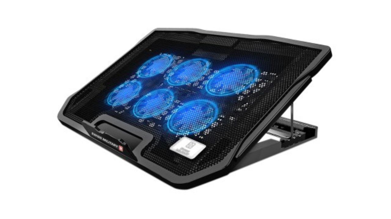 SWISS MILITARY Black Solid Cooling Laptop Table