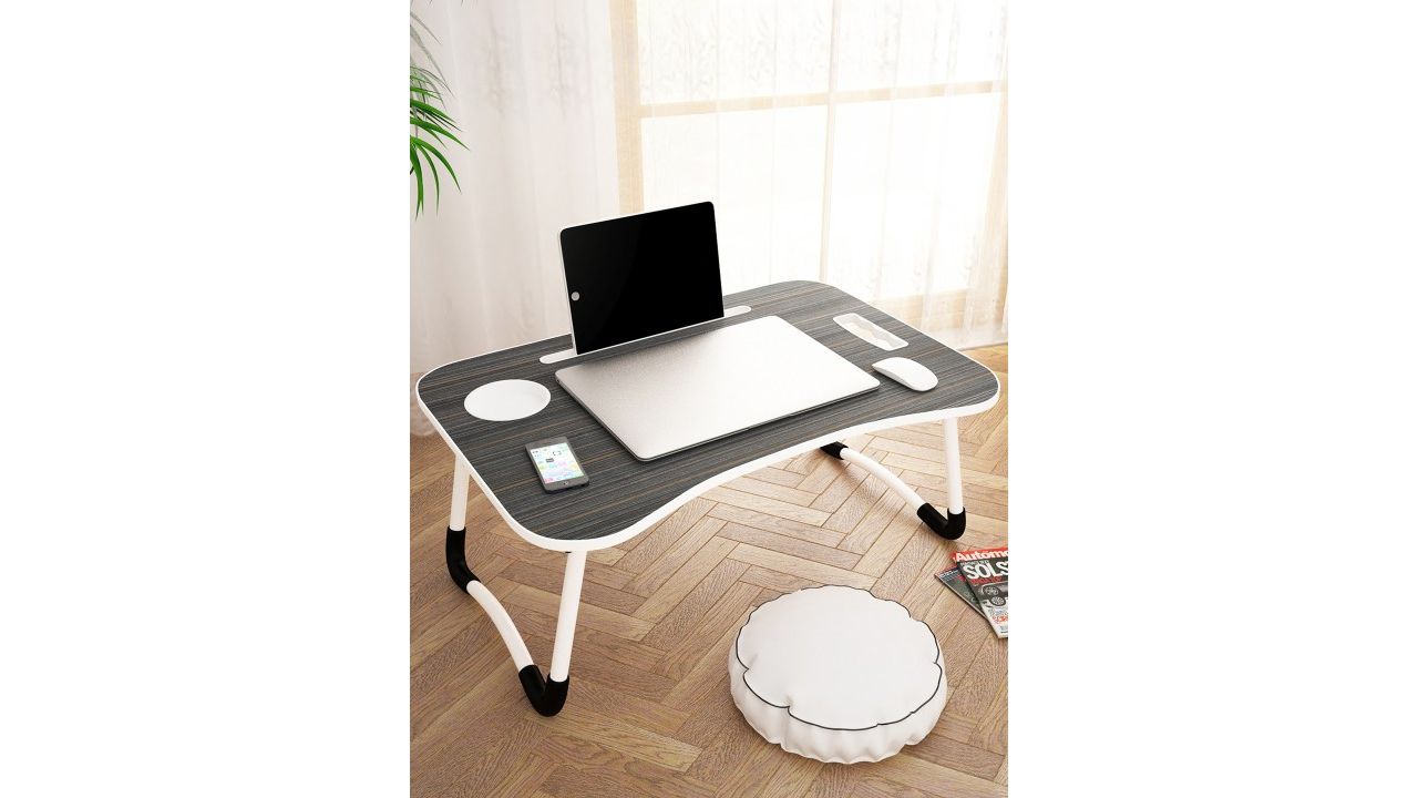 Story@home Black & White Wood Laptop Table