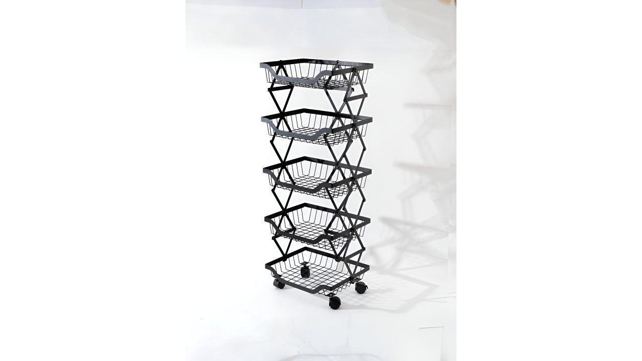 UMAI Black 5 Layer Metal Storage Organizer Dish Rack