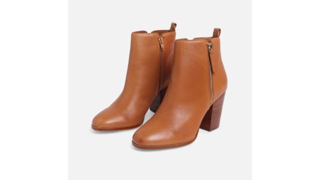 ALDO Women Beige Solid Leather Mid-Top Flat Boots