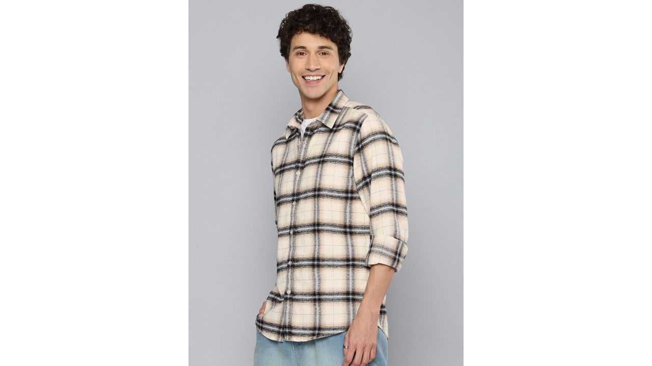 Aeropostale Tartan Checks Opaque Pure Cotton Casual Shirt