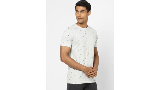 Ajile by Pantaloons Men Grey Printed Cotton Lounge T-shirt
