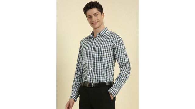 Allen Solly Men Slim Fit Opaque Checked Formal Shirt