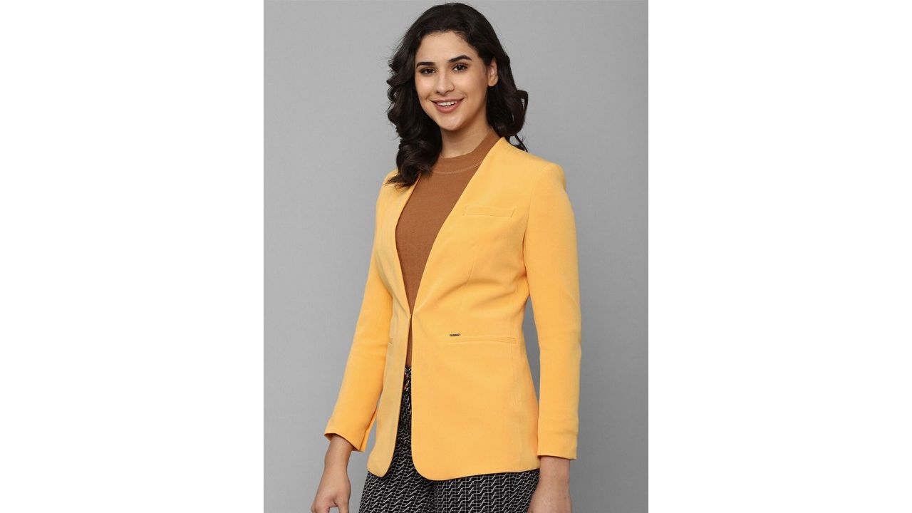Allen Solly Woman Allen Solly Collarless Single-Breasted Casual Blazer