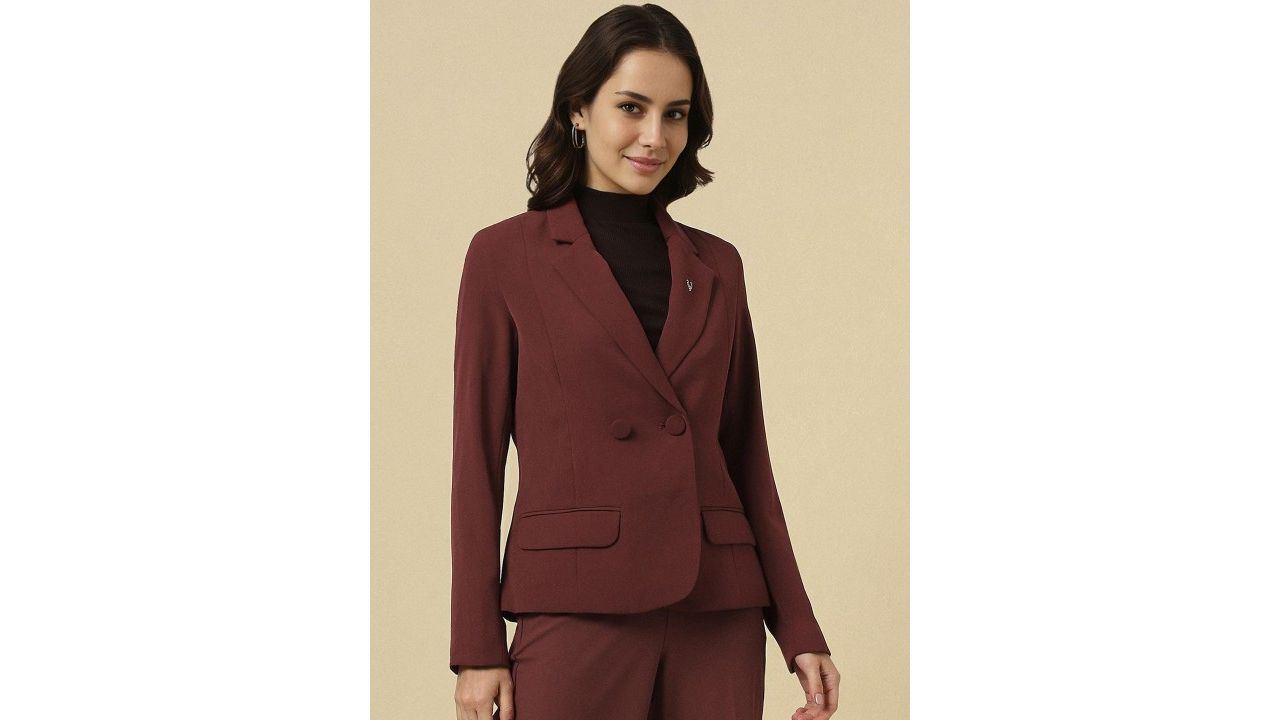 Allen Solly Woman Allen Solly Notched Lapel Double-Breasted Blazer