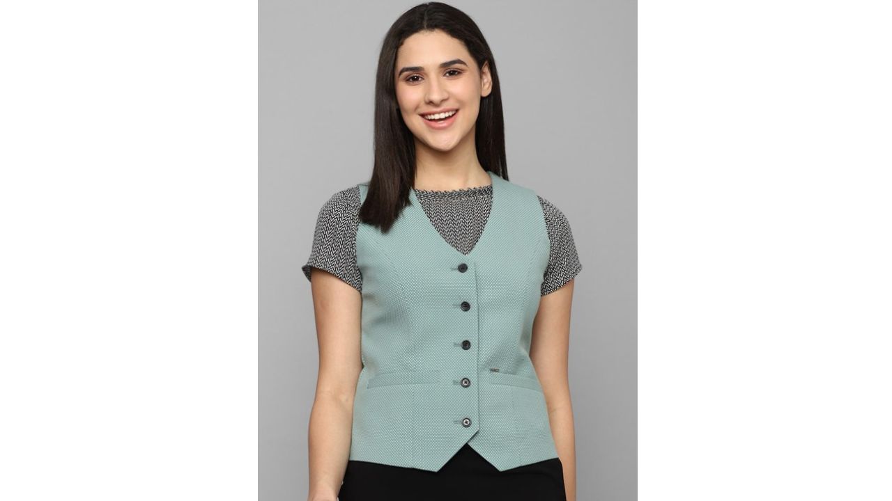 Allen Solly Woman Printed Formal Waistcoat