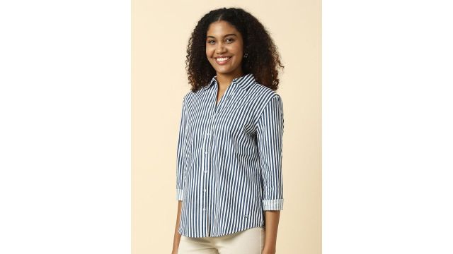 Allen Solly Woman Striped Cotton Casual Shirt