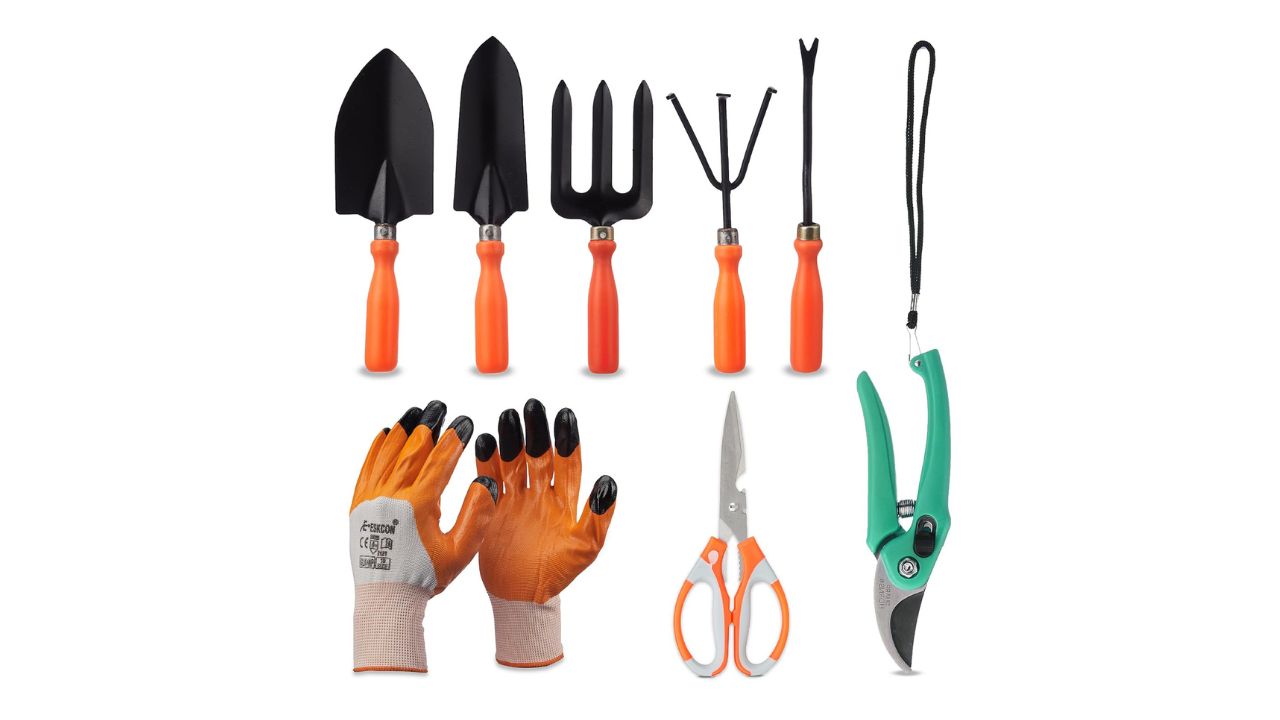 Amazon Brand - Solimo 8-Piece Gardening Tool Kit