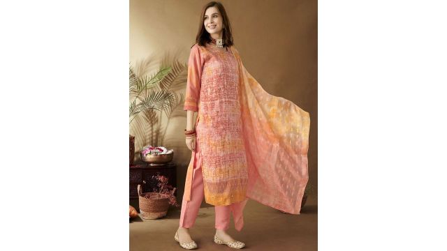 Anouk Women Ethnic Motifs Embroidered Regular Kurta with Trousers & With Dupatta