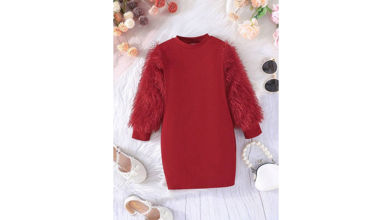 BAESD Girls Self Design Sheath Dress