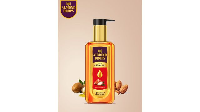 BAJAJ CONSUMER CARE Almond Drops Damage Protection Non-Sticky Hair Oil with Argan - 200ml