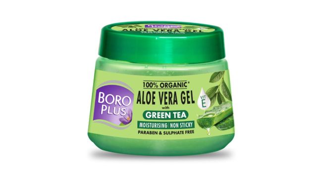 BOROPLUS 100% Organic Non-Sticky Aloe Vera Gel with Green Tea - 200ml