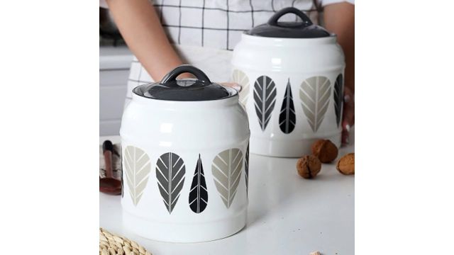 Ceramic Jar for Kitchen Storage with Lid