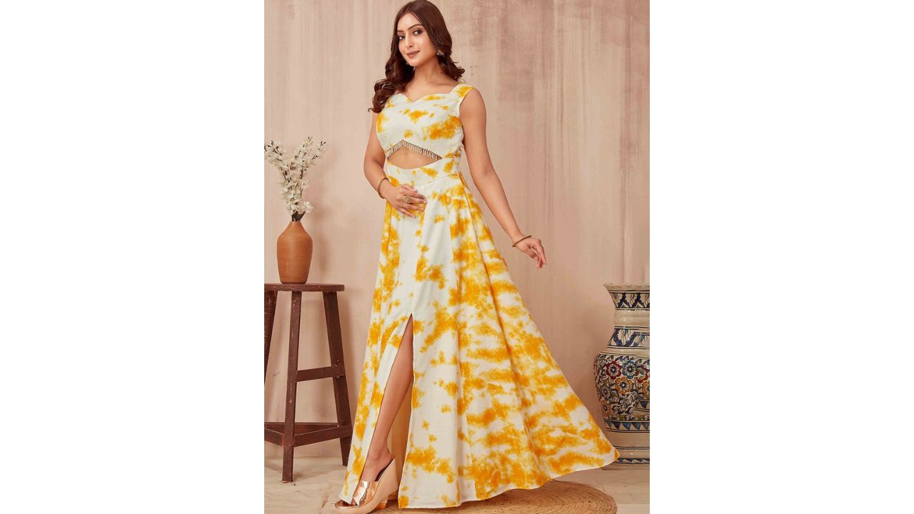 Chandbaali Women Tie and Dye Printed Fit and Flare Dress