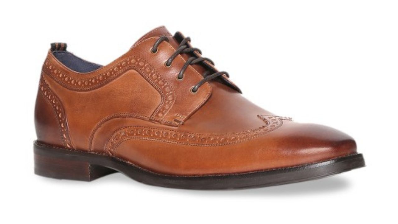 Cole Haan Men Tan Brown Formal Leather Brogues