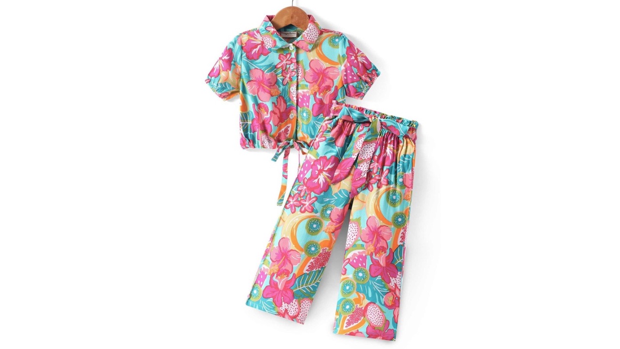 CrayonFlakesGirls Printed Top with Palazzos
