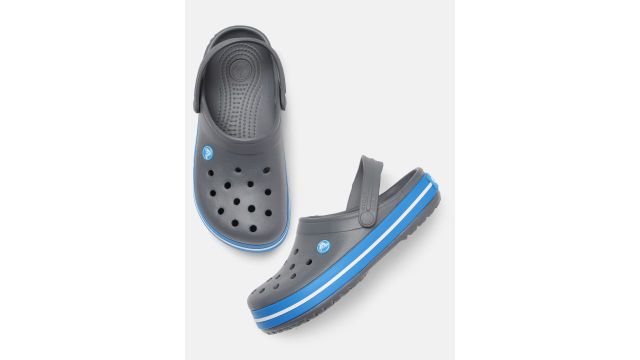 Crocs Women Grey Crocband Perforations Clogs