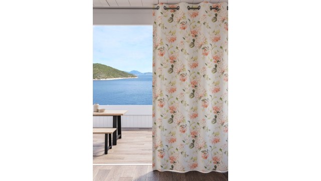 DDecorPink & Green Floral Door Curtain