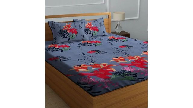 Decorum Polycotton Double Flat 180 TC 3D Printed Bedsheet