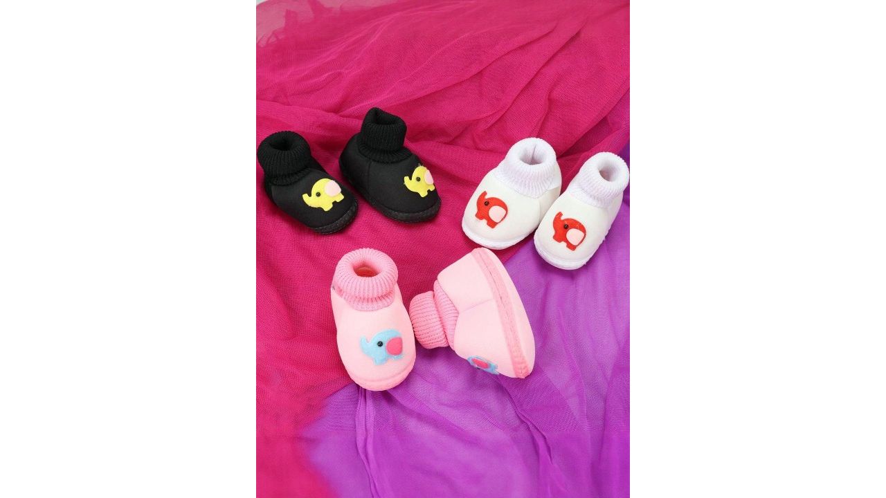 Dhairya Collection Baby Booties for Baby Boy and Baby Girls Pack of 3