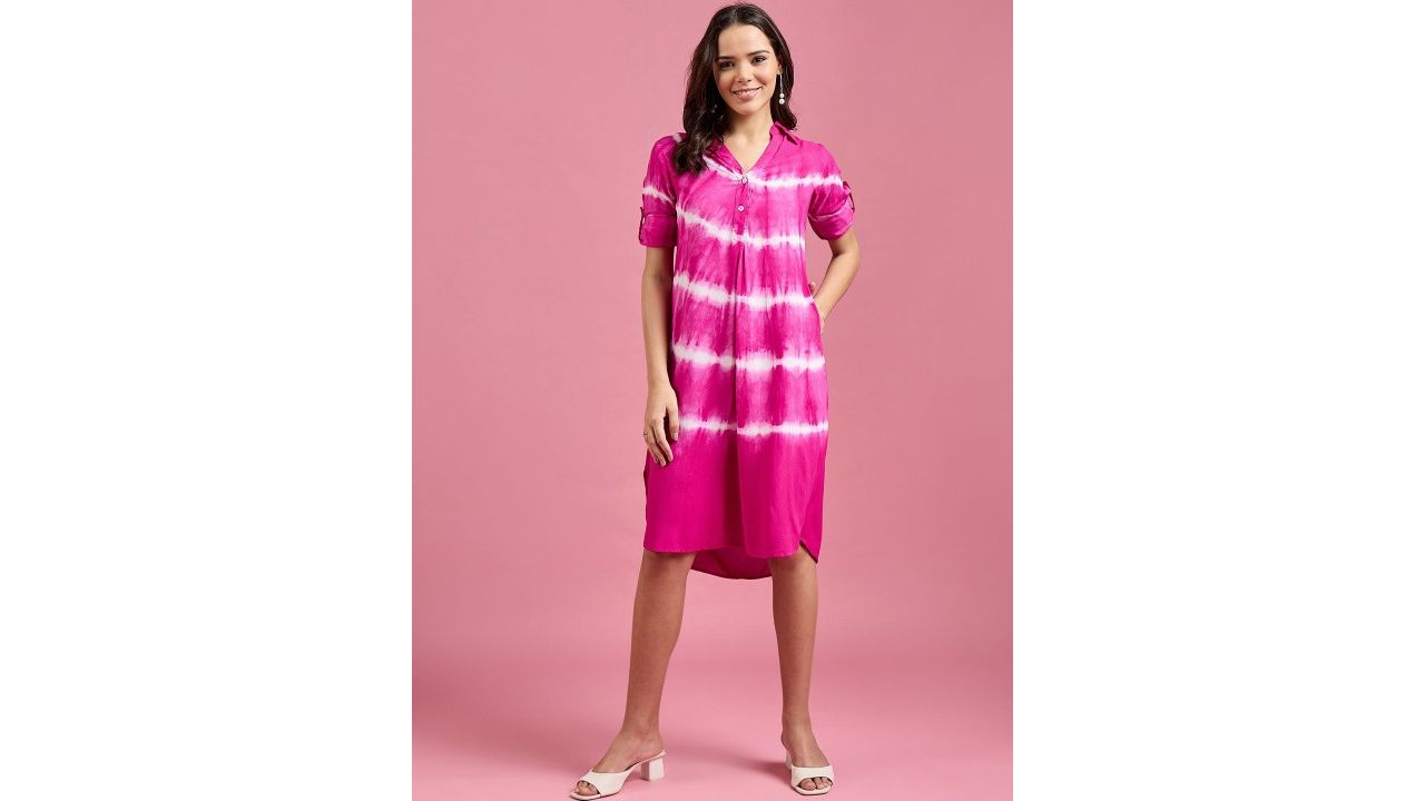 DressBerry Tie and Dye Dyed Shirt Dress