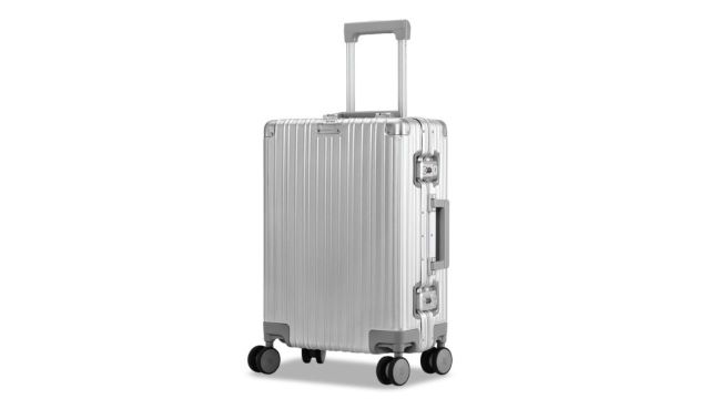 EUME Hard Sided Aluminium Cabin Luggage Trolley Bag