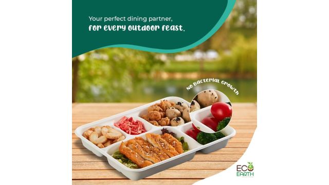 Eco Earth 5 Compartment Disposable Meal Tray