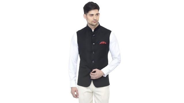 FAVOROSKI Bandhgala Sleeveless Jackets Ethnic Men's Wear Waistcoat (Chocolate)
