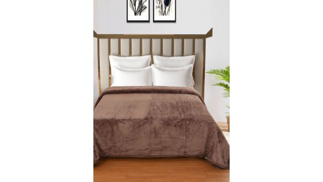 Florida Brown 300 GSM Double Bed Blanket