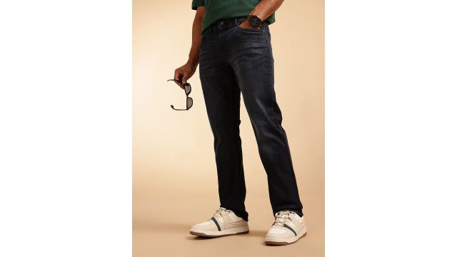 French Connection Men Light Fade Stretchable Jeans (Charcoal)