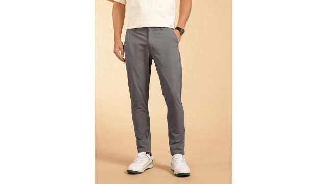 French Connection Men Slim Fit Chinos Trousers (Grey - Polyester)