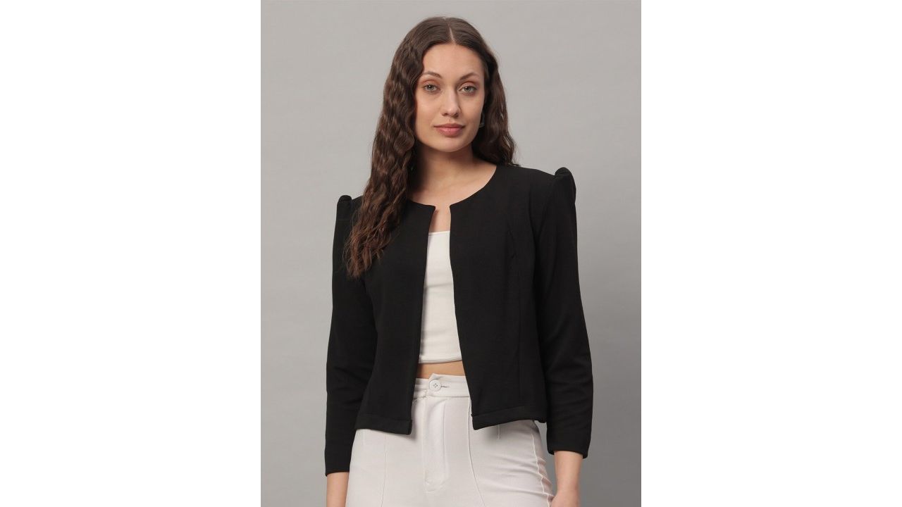 GLITO Women Open Front Mandarin Collar Shrug