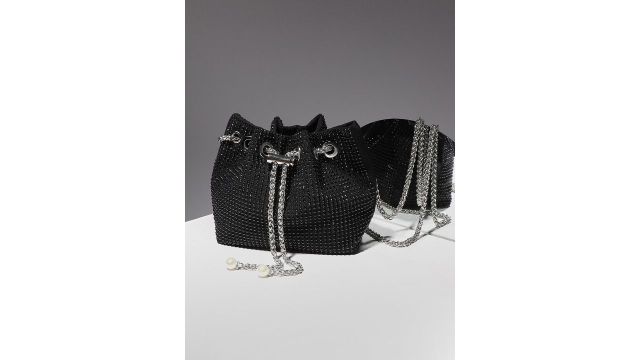 HAUTE SAUCE Embellished Half Moon Sling Bag