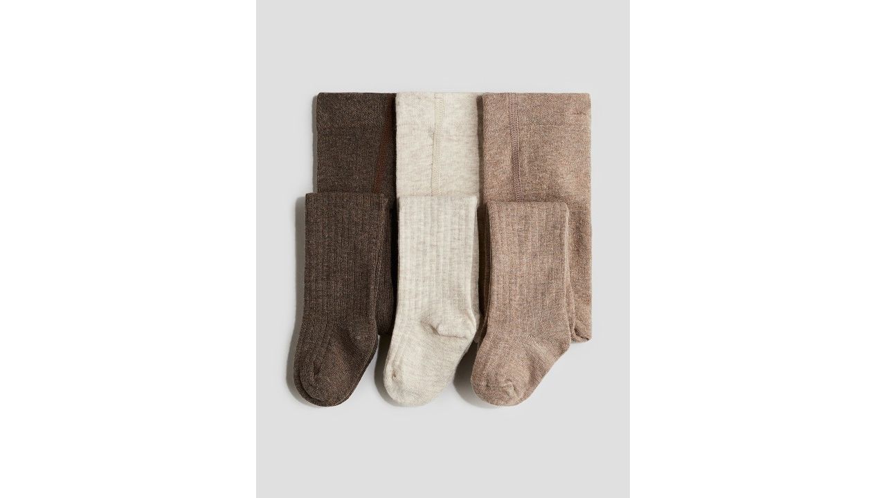 H&M Infants Girls Cotton 3-Pack Tights