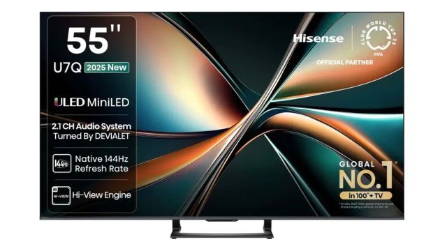 Hisense 55U7Q 138.5 cm (55 inch) Ultra HD (4K) Mini LED Smart VIDAA TV 2025 Edition