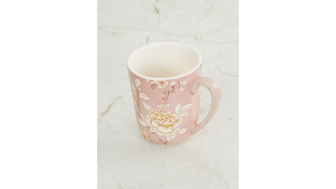 Home Centre Pink & White Printed Dishwasher Safe Mug