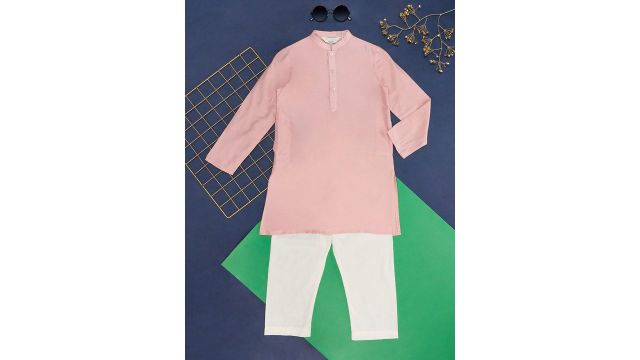 Indus Route by Pantaloons Boys Mandarin Collar Kurta With Pyjamas