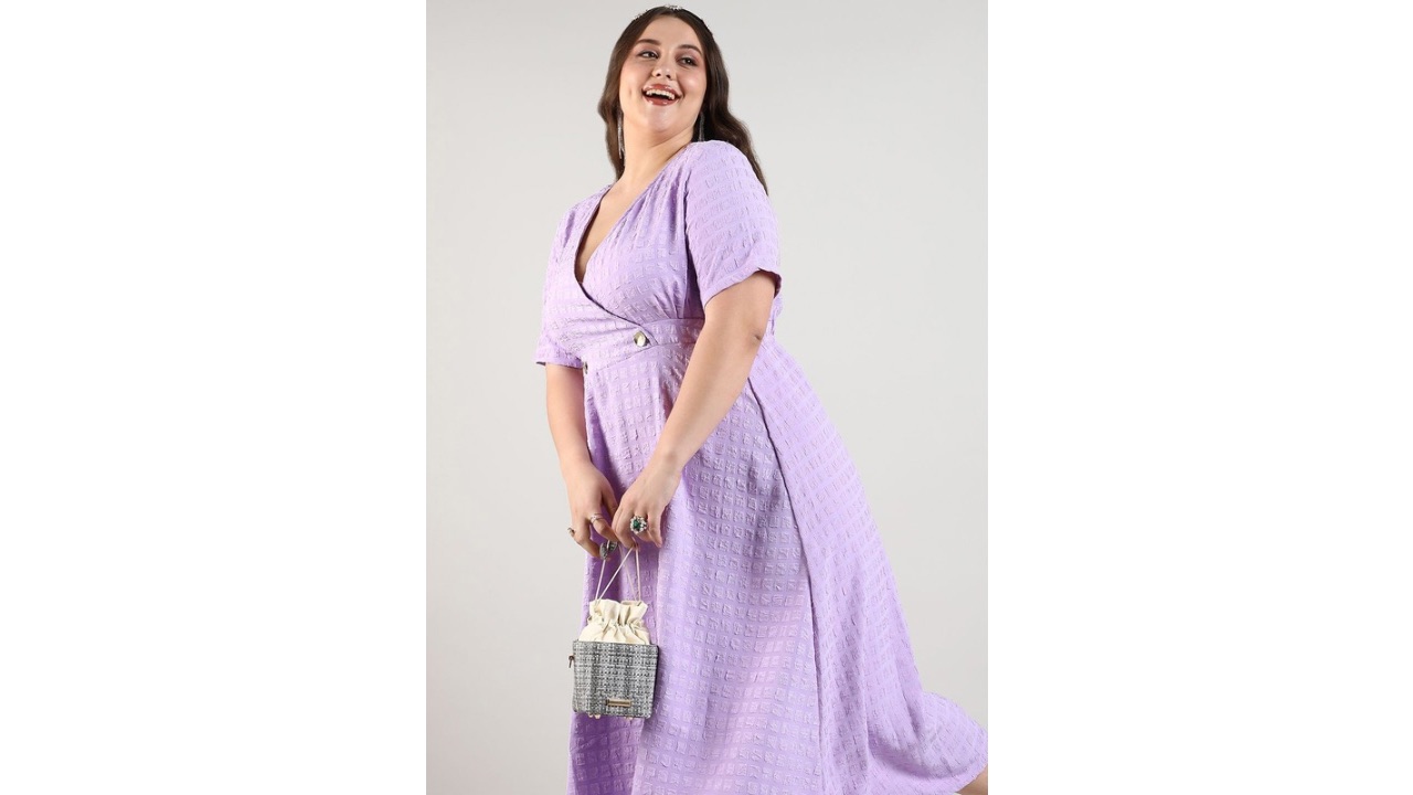 Instafab PlusWomen Wrap Midi Dress