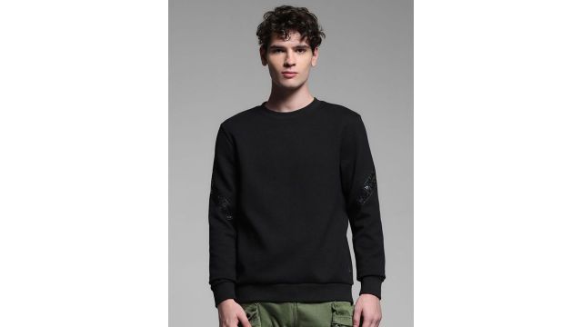 Jack & Jones Men Solid Cotton Round Neck Sweatshirt