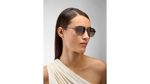 John Jacobs Unisex Gunmetal-Toned Rectangle Sunglasses