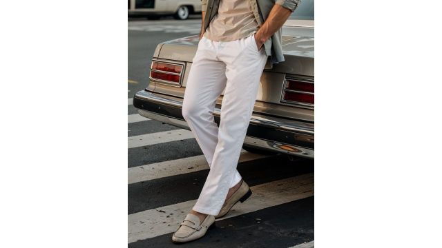 KINGDOM OF WHITE Men Classic Pure Cotton Chinos