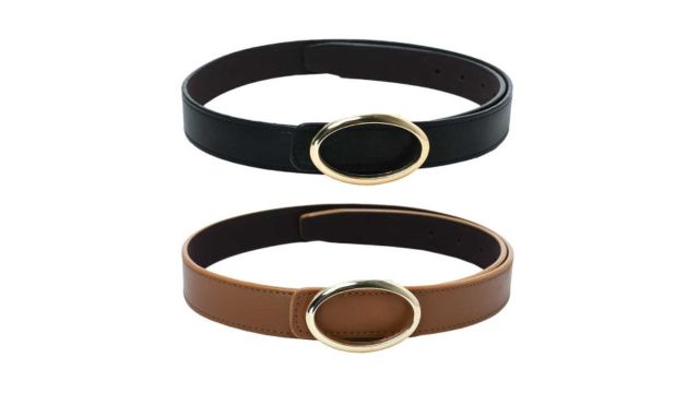Kastner Pack of 2 Women Brown & Black Solid Belt