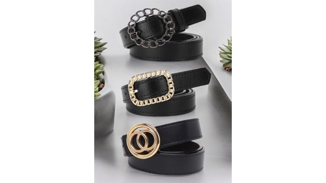 Kastner Women Pack of 3 Formal Solid Belts