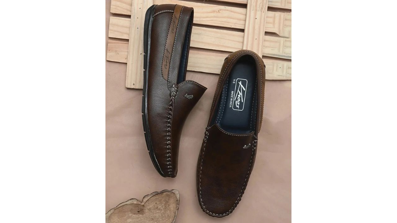 Knoos Brown Synthetic Leather Casual Loafer Loafers For Men