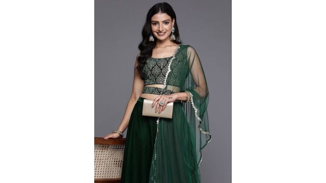 Libas Embroidered Thread Work Ready to Wear Lehenga & Blouse With Dupatta