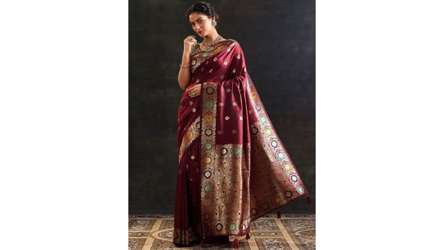 Libas Woven Design Zari Saree