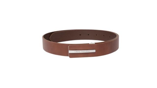 Louis Philippe Men Brown Solid Leather Belt
