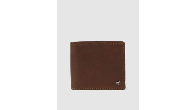 Louis Philippe Men Brown Solid Leather Two Fold Wallet