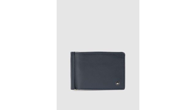 Louis Philippe Men Navy Blue Solid Money Clip